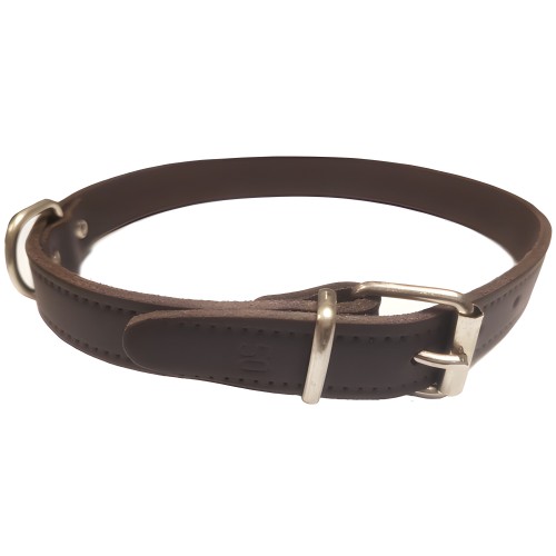 Collar De Cuero Cromo Para Perros