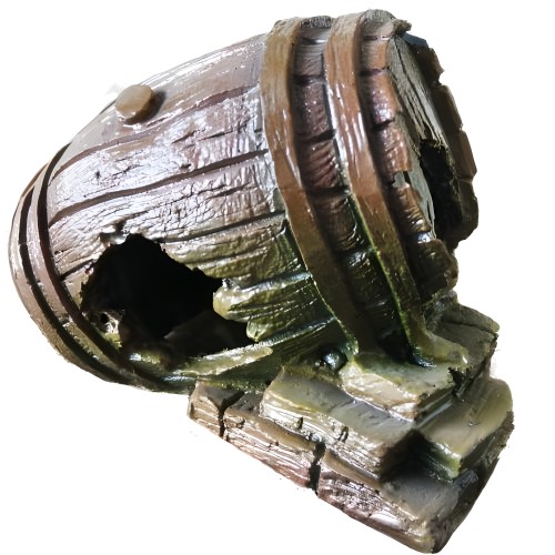 Wooden Barrel Aquarium Decoration