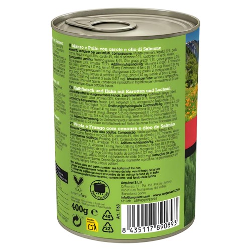 Beef and Chicken Can with Carrots 400g by Arquivet