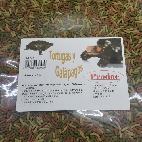 Tortuga/Galapagos Sticks 3 Kg. Prodac