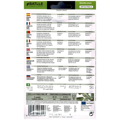 Batlle Sunflower Seeds for Pips