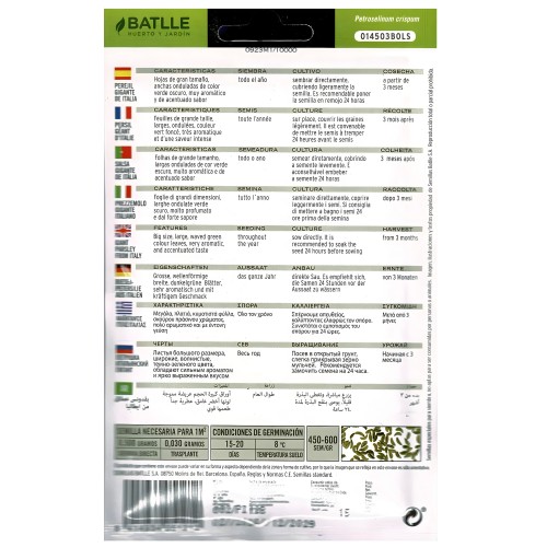 Giant Italy Parsley Seed Packet - Versatile Culinary Herb