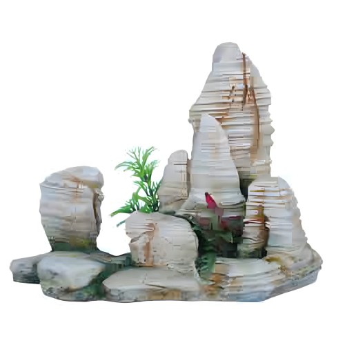 Decoracion Roca Con Planta 23x12x17cm