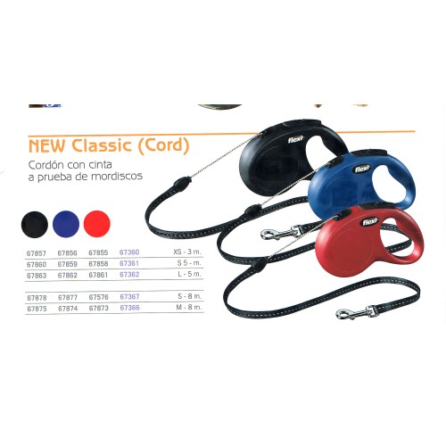 Flexi New Classic XS Cord 3m Red