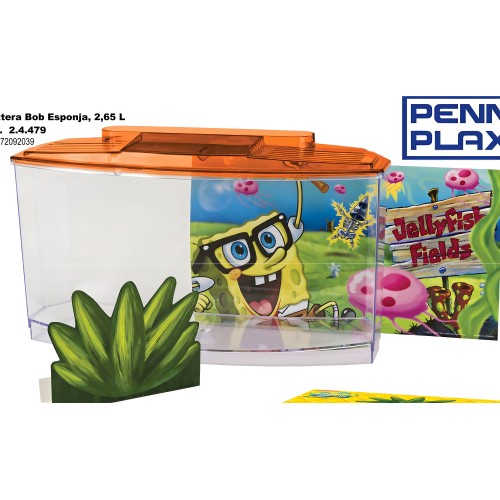 Penn Plax Bob Sponge Betta 2.65 L Aquarium - Fun for Kids