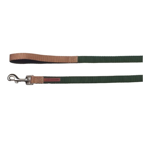 X-trm Double Premium Leash Green - Beige 120cm X 1.5cm