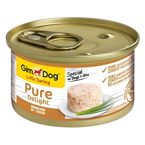 Lata Gimdog Pure Delight Pollo, 85gr.