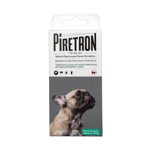 Pipeta Piretron 715 Mg/ml Spot On Perro 1 Ml.