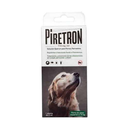 Pipeta Piretron 715 Mg/ml Perro 2ml para Más de 15kg - Control de Parásitos