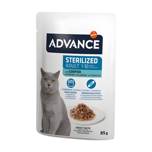 Advance Comida para Gatos con Bacalao 85 Gr.