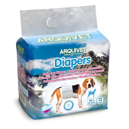 Male Dog Diapers S/M (30-46cm) 12pcs - Arquivet